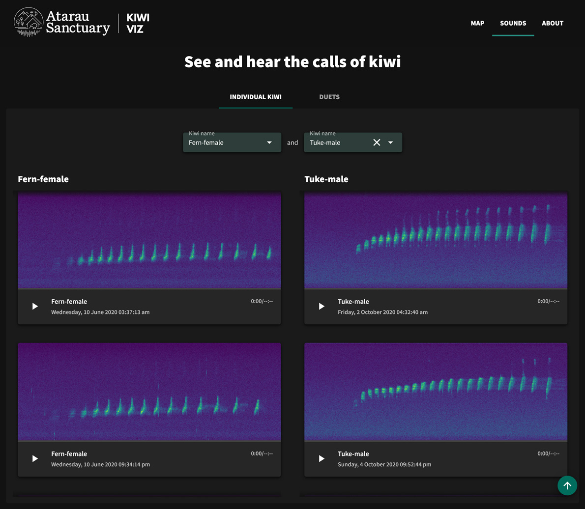 The Sounds view of the application on the desktop