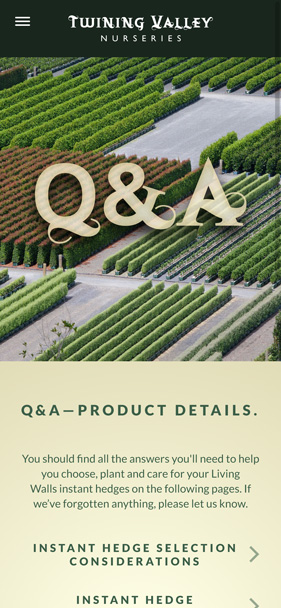 Q&A page on mobile